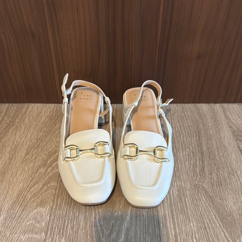 a new day Cream Flats with Gold Accents